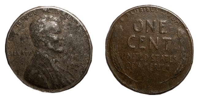 the picture of 1943 Copper Penny from Denver
