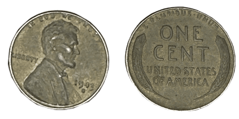 the picture of 1943 Copper Penny from San Francisco